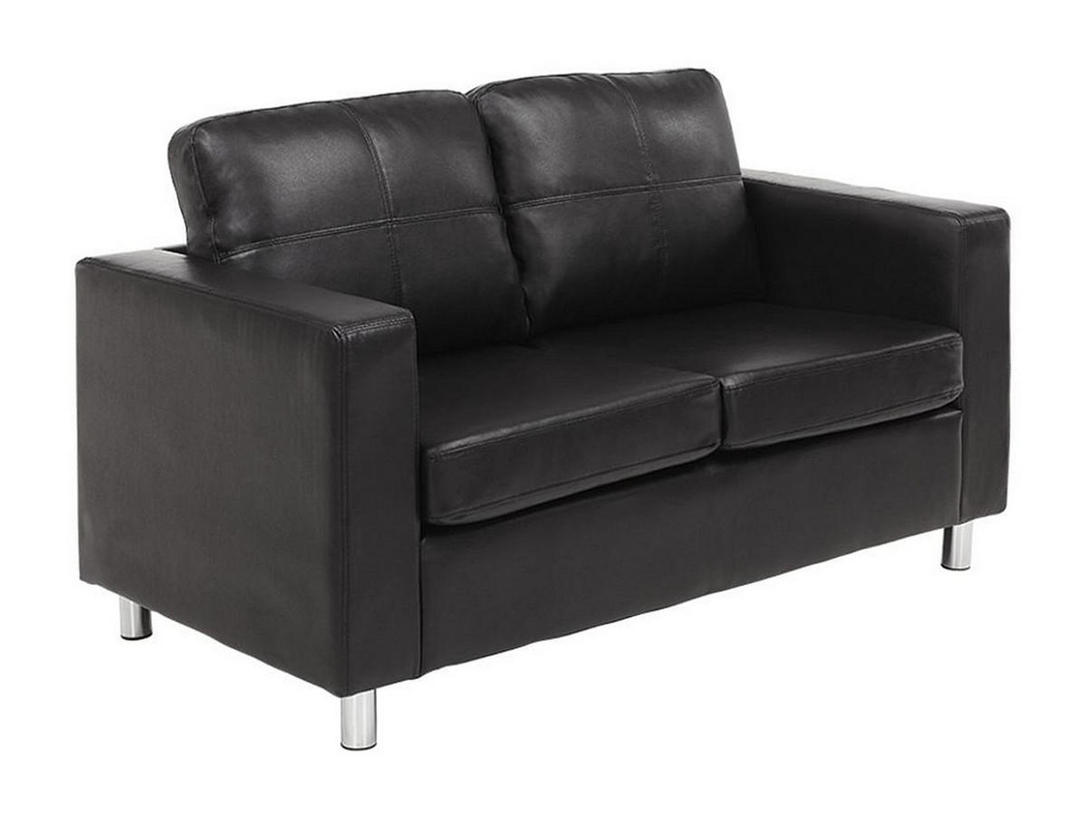 SOFA - 2 Personen - kunstleder - schwarz Ackley - Schwarz, Leder/Textil (140/77/75cm) - Vente-Unique
