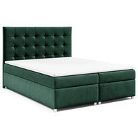 BOXBETT mit Bettkasten Trinity K-12 Bonellfederkern inkl. Topper - Grün, Holz/Holzwerkstoff (200/200cm) - Best For Home