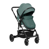 KOMBIKINDERWAGEN Amaia 3 in 1 grün Size Babyschale umbaubar Federung Tasche - Grün, Metall (86/50/107cm) - Kikka boo