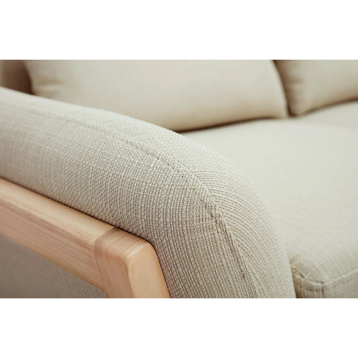 SOFA Skandinavisch 2 Pl?tze Beiger Stoff YOKO - Naturfarben, Textil (85/79/159cm) - Miliboo