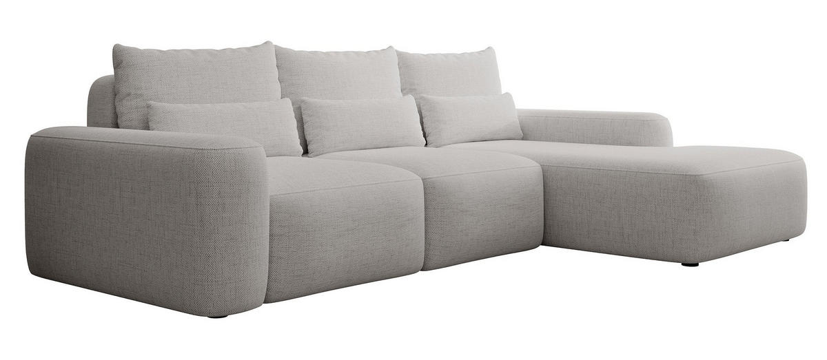 ECKSOFA Carnos Chenille-Bezug in Grau - Grau, Textil (264/162cm) - Selsey