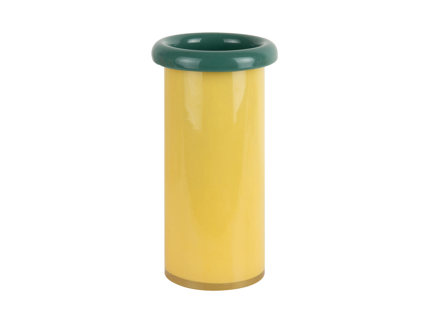 VASE Plegado S Gelb 12/12/23.5 cm - Gelb, Glas (23.5cm) - Present Time