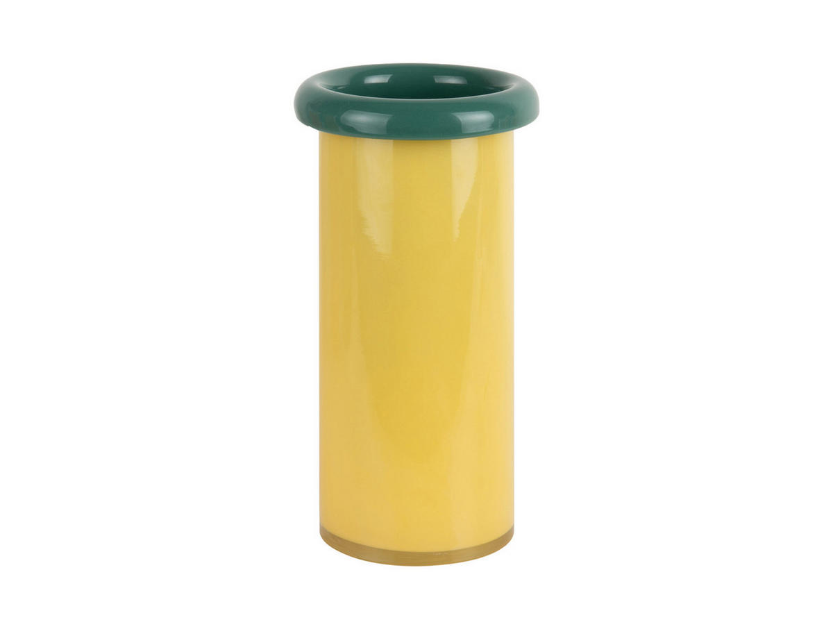 VASE Plegado S Gelb 12/12/23.5 cm - Gelb, Glas (23.5cm) - Present Time
