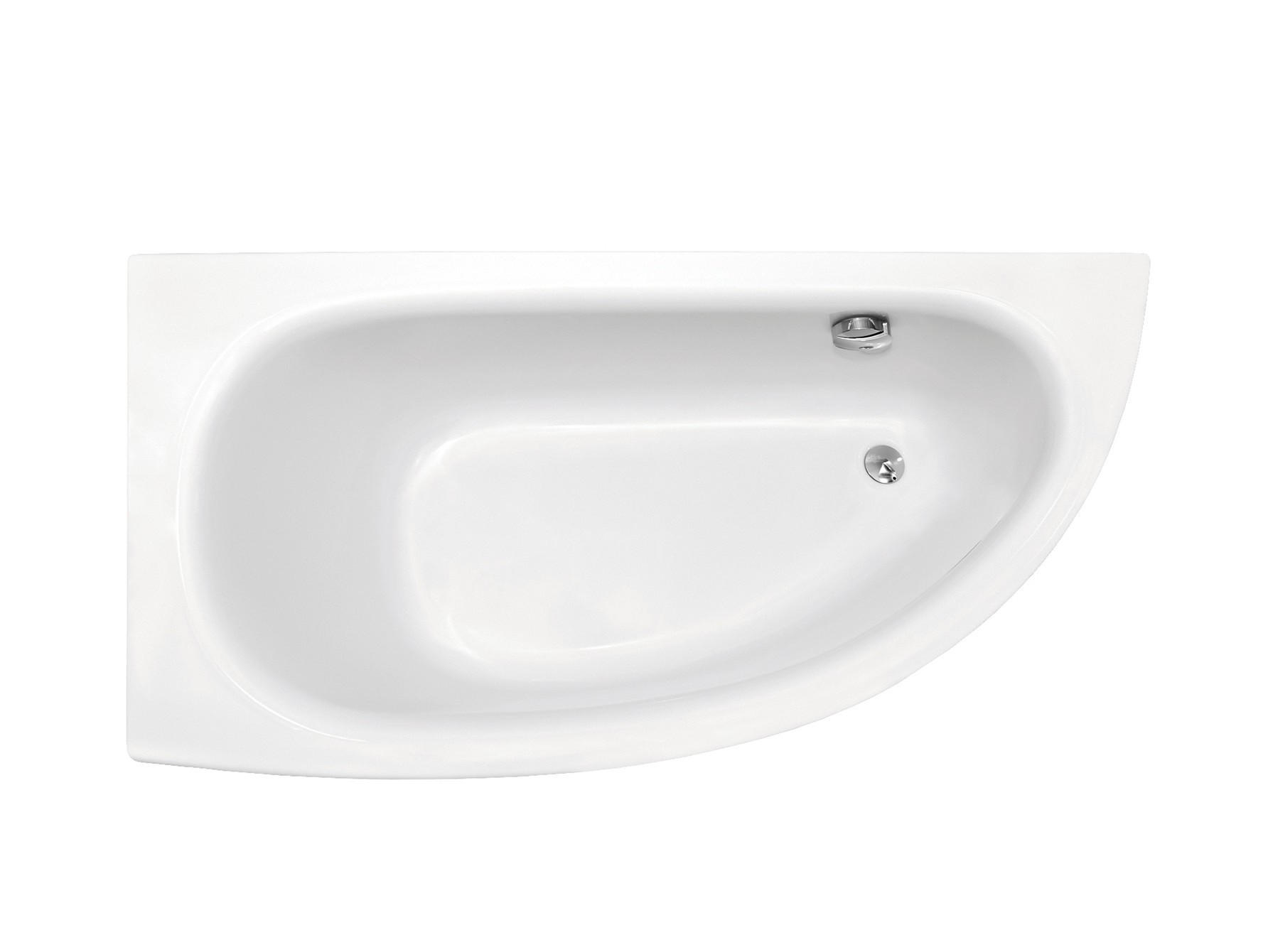 BADEWANNE Eckwanne MILENA 150/70 Links mit Styro Ablauf Füße - Weiß, Kunststoff (70/53.5/150cm) - bad land