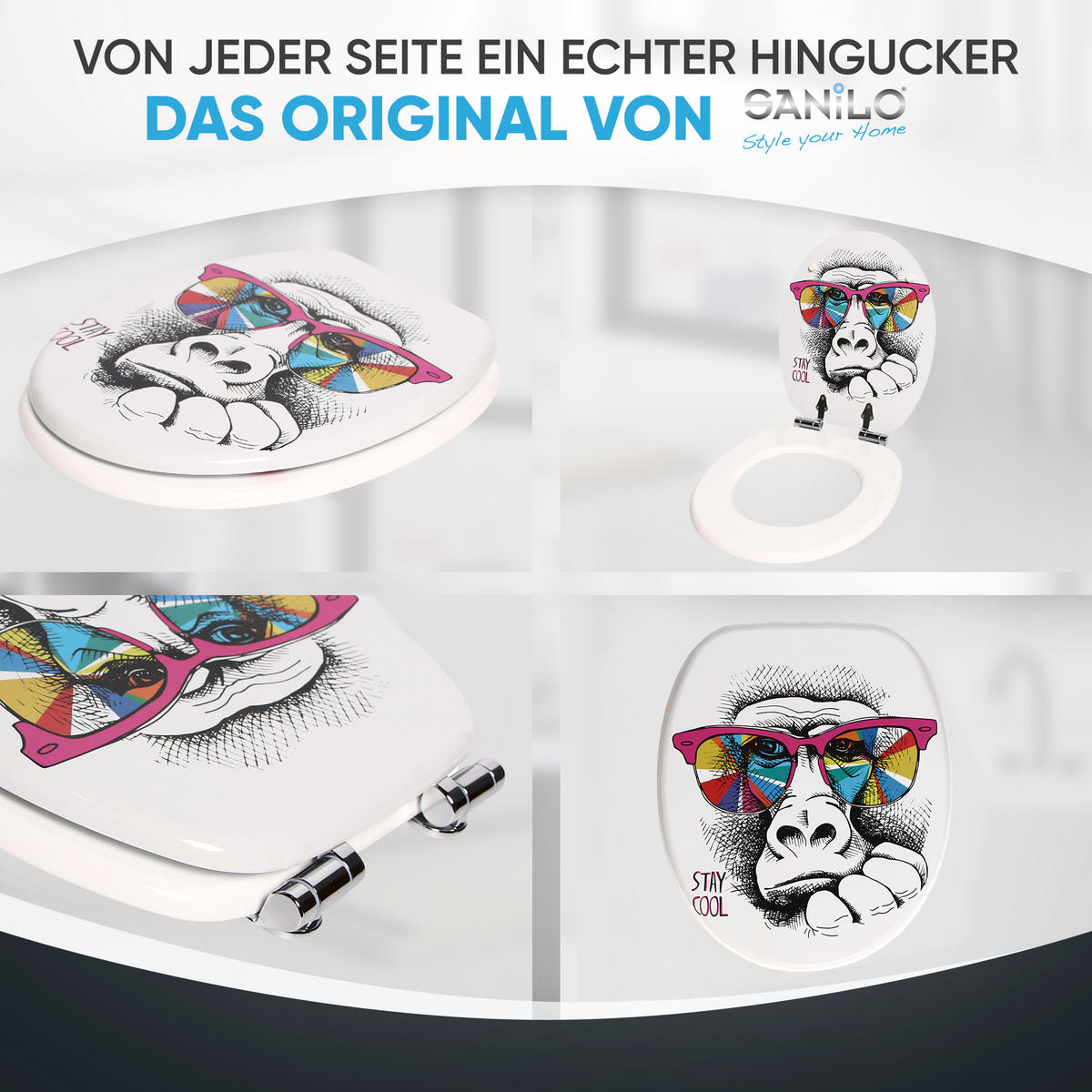 WC-SITZ mit Absenkautomatik Stay Cool - Multicolor, Holzwerkstoff (38/6/47cm) - Sanilo