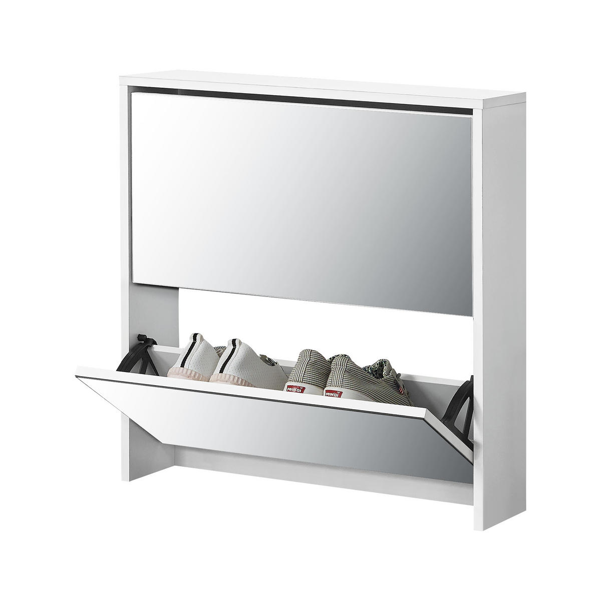 SCHUHKIPPER Lund - Weiß, Holzwerkstoff (17/67/63cm) - [en.casa]
