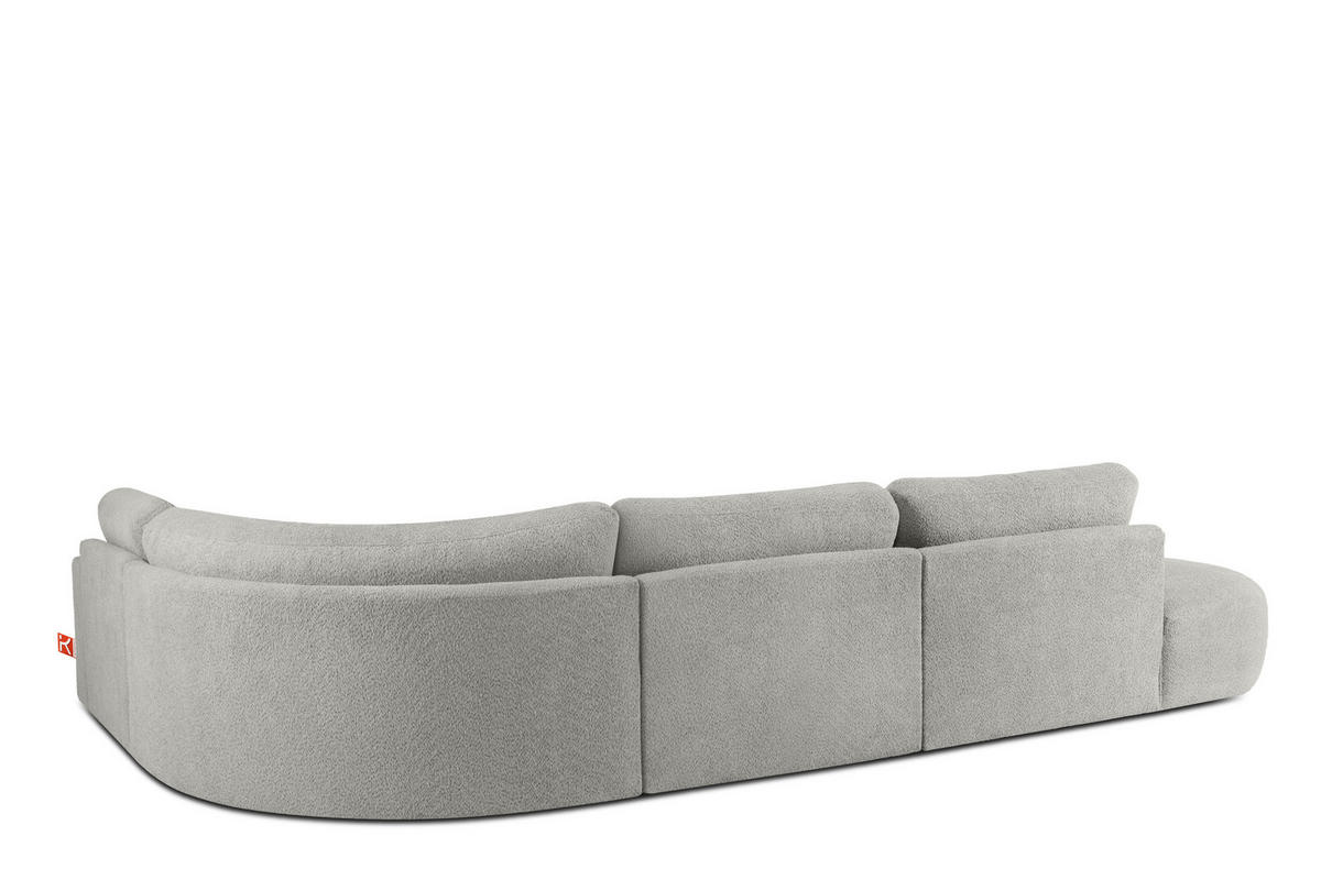 ECKSOFA LINKS ZUCCO, Hellaschgrau - Hellgrau, Holz/Holzwerkstoff (224/373cm) - KONSIMO®