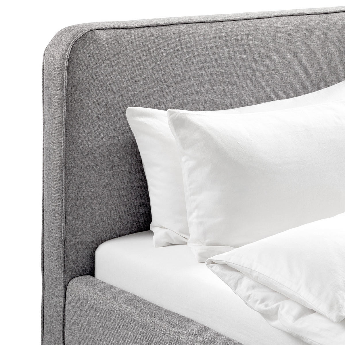 POLSTERBETT - Grau, Textil (200/200cm) - home24