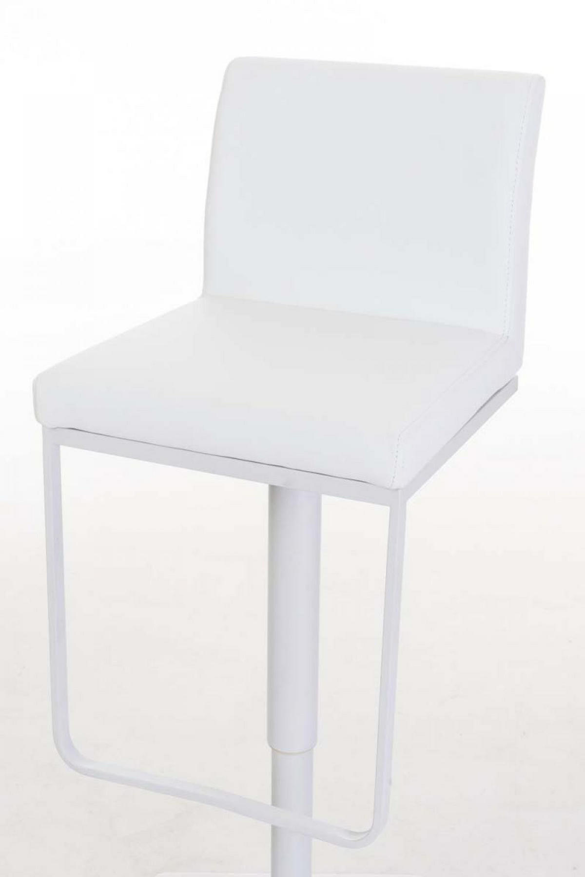 BARHOCKER 2er Set Lederlook Weiß - Weiß, Textil/Metall (42/86/44cm) - CLP