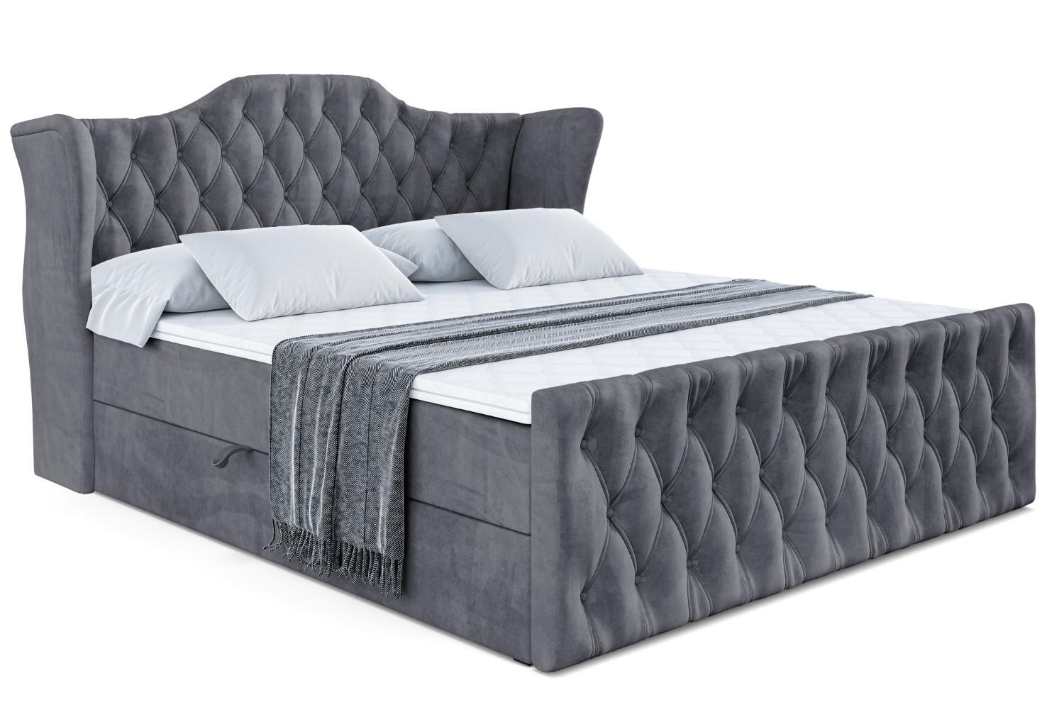 ALTDECOR AMERICKÁ postel VILA-Z – 200 x 200 cm – H4 – tmavě šedá