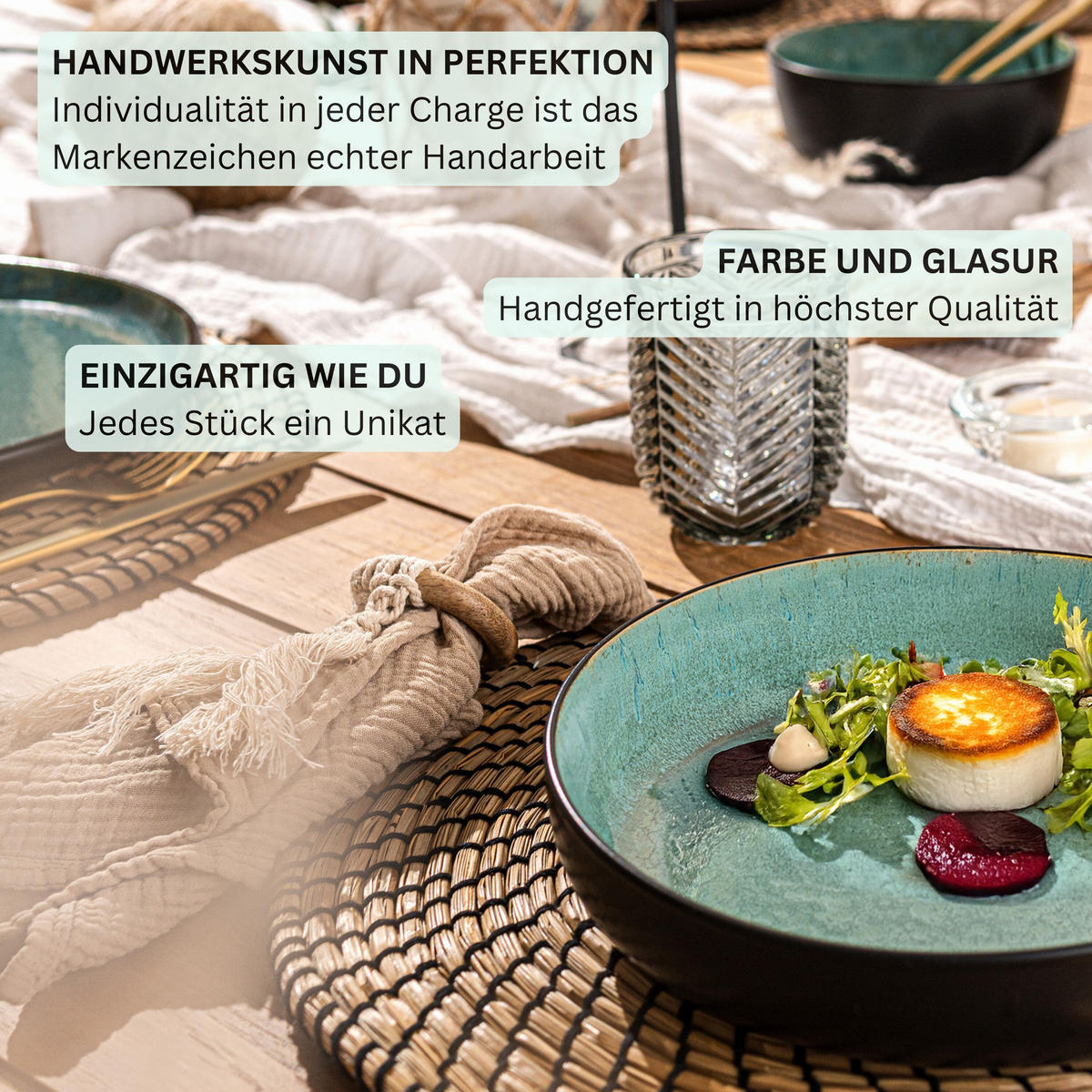 PASTASCHALEN SET FIJI - 6 teilig aus Steingut - Grün, Keramik (22cm) - Sänger