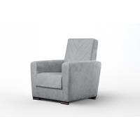 SESSEL Vera Grau, mit gesteppter Rückenlehne - Grau, Holzwerkstoff (88/103/100cm) - Bettso