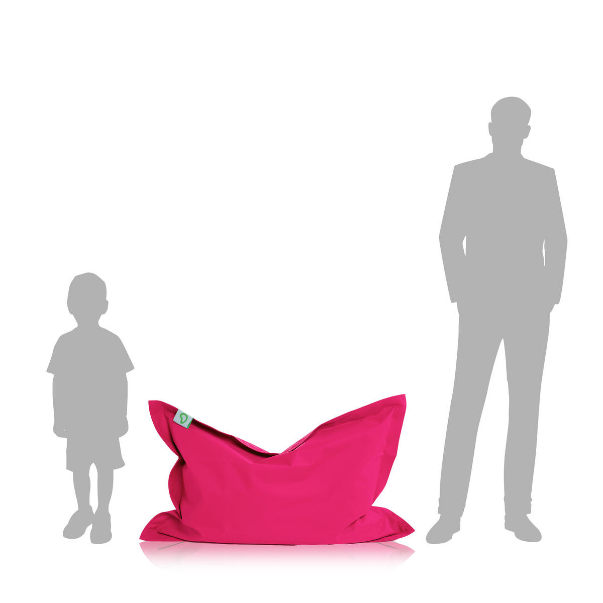 SITZSACK XXL 2er Set "Square" + "BeBi" - Pink, Textil (140/25/180cm) - Green Bean