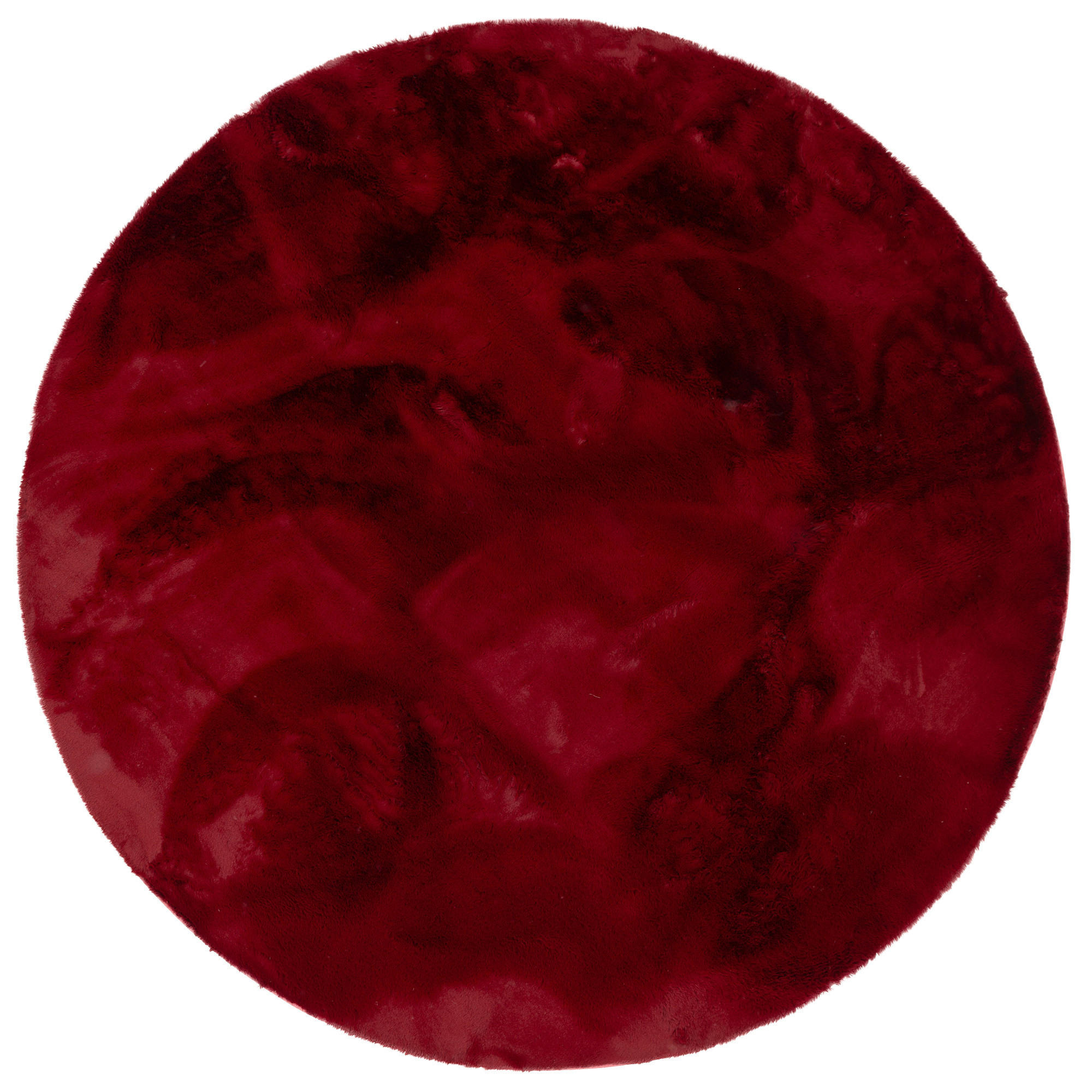 FELLTEPPICH LUXUS SUPER SOFT PLUSH RUND - Rot, Textil (120/120cm) - Pergamon
