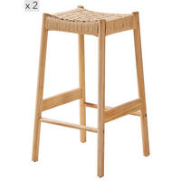 BARHOCKER 2er-Set Stoff Braun - Braun, Textil (45/66/43.5cm) - Nordlys