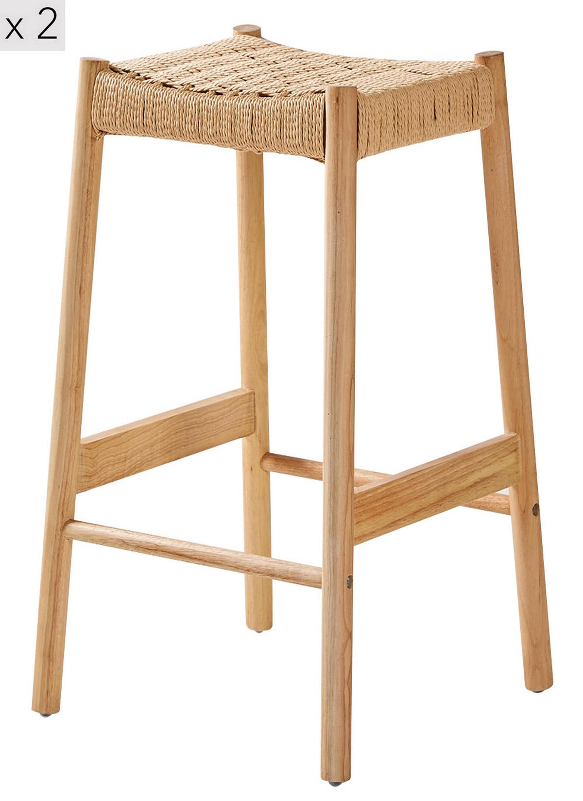 BARHOCKER 2er-Set Stoff Braun - Braun, Textil (45/66/43.5cm) - Nordlys