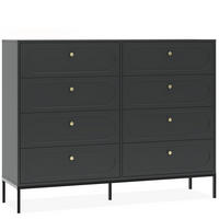 KOMMODE TILA, Schwarz - Schwarz, Holzwerkstoff (150/115.5/40cm) - KONSIMO®