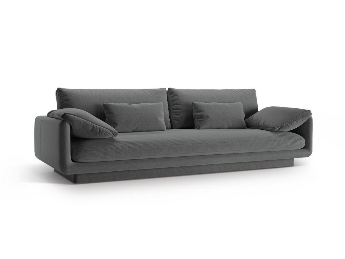 SOFA Torino aus strukturiertem Stoff dunkelgrau 4 Sitzplätze - Dunkelgrau, Textil (250/83/103cm) - Micadoni