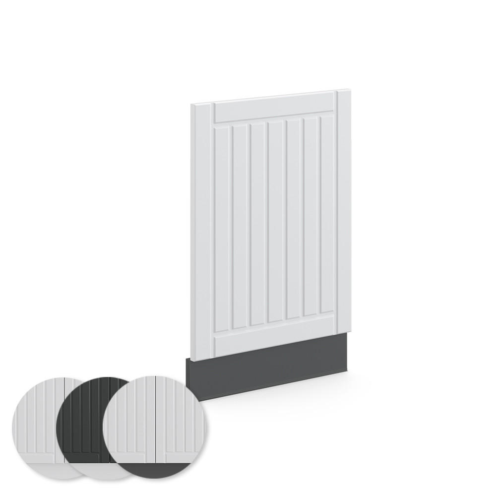 FRONTBLENDE Fame-Line Weiß Landhaus 45 cm ohne AP - Anthrazit/Weiß, Holzwerkstoff (45/67.4/1.6cm) - Vicco
