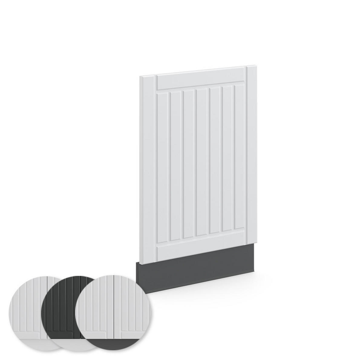 FRONTBLENDE Fame-Line Weiß Landhaus 45 cm ohne AP - Anthrazit/Weiß, Holzwerkstoff (45/67.4/1.6cm) - Vicco