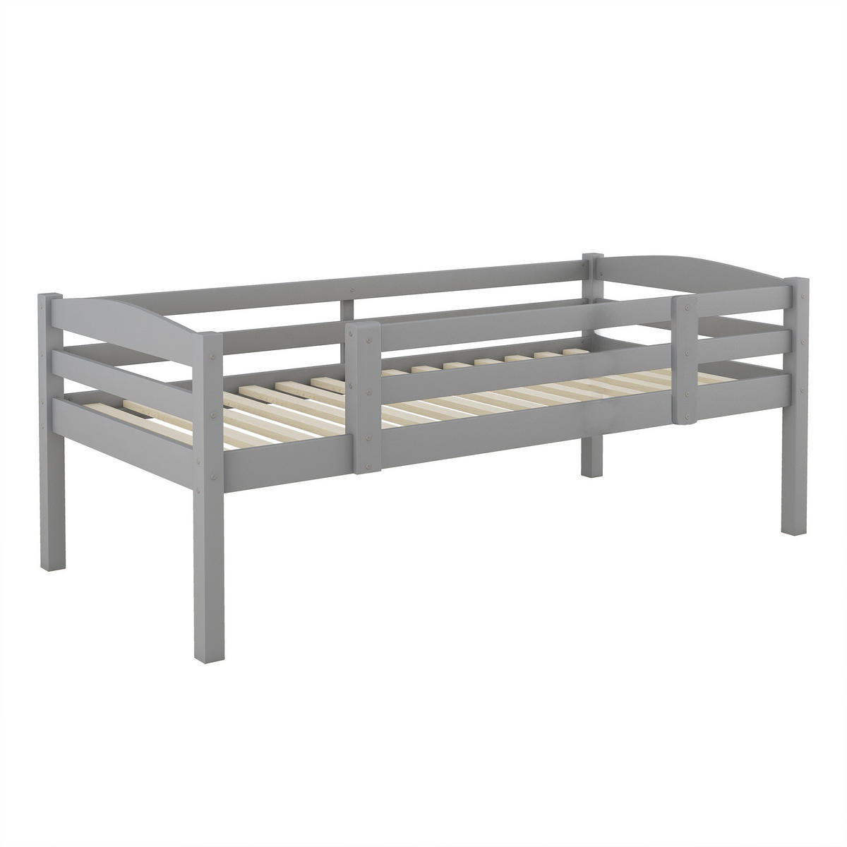 ETAGENBETT 90x200cm Grau Dreier-Etagenbett Holz Kinderbett - Grau, Holz (90/200cm) - FLIEKS