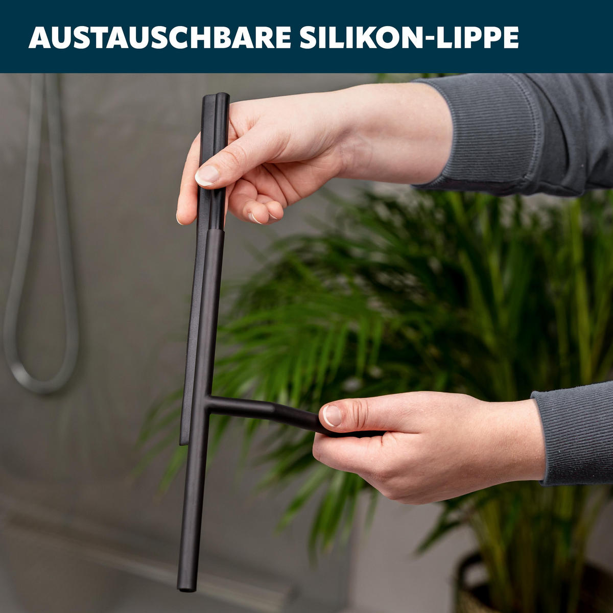 DUSCHABZIEHER 3er-Set, schwarz - Schwarz, Metall (26/20/2cm) - bremermann