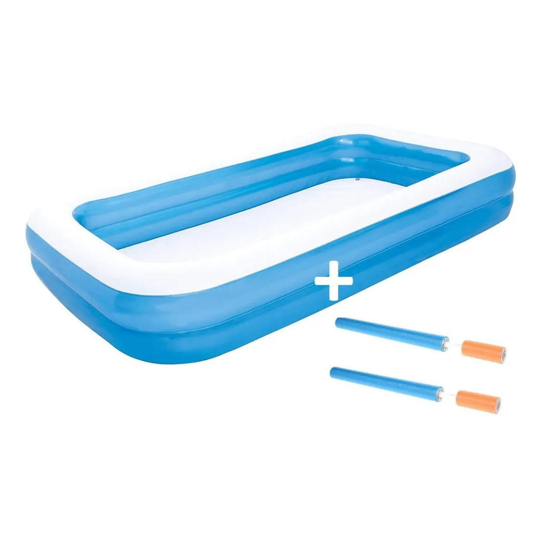 PLANSCHBECKEN Family Pool Blau 305 × 183 × 46 cm Aufblasbar - Blau/Weiß, Kunststoff (305/46/183cm) - Bestway