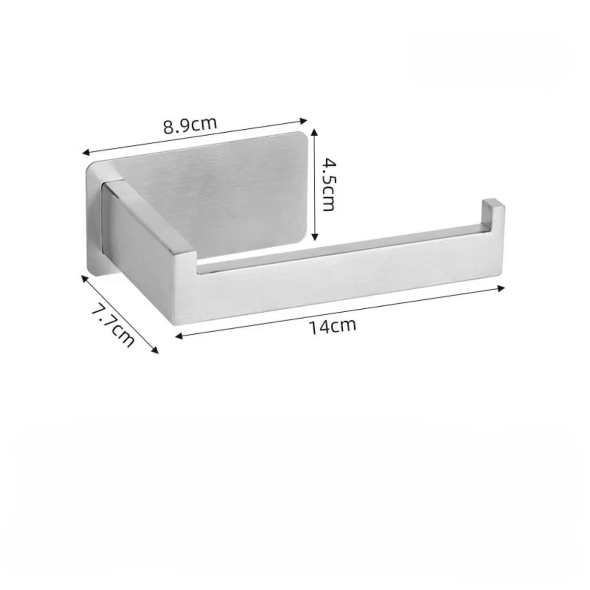 TOILETTENPAPIERHALTER , Edelstahl - Silberfarben, Metall (7.7/4.5/14cm) - Authentics