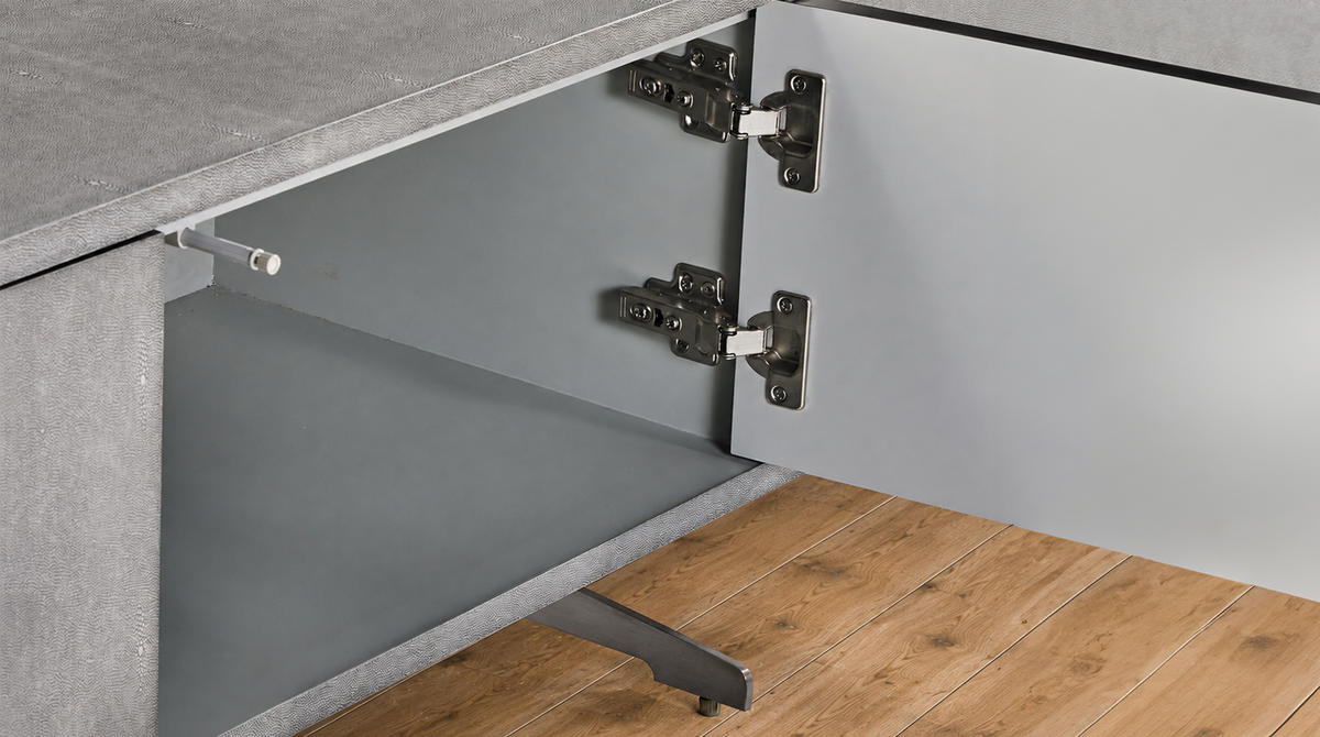 LOWBOARD GALA Grau Holz - Grau, Holz/Metall (200/42/40cm) - KAWOLA