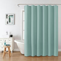 DUSCHVORHANG Waffelstoff Türkis 182 x 198 cm - Türkis, Textil (182/198cm)