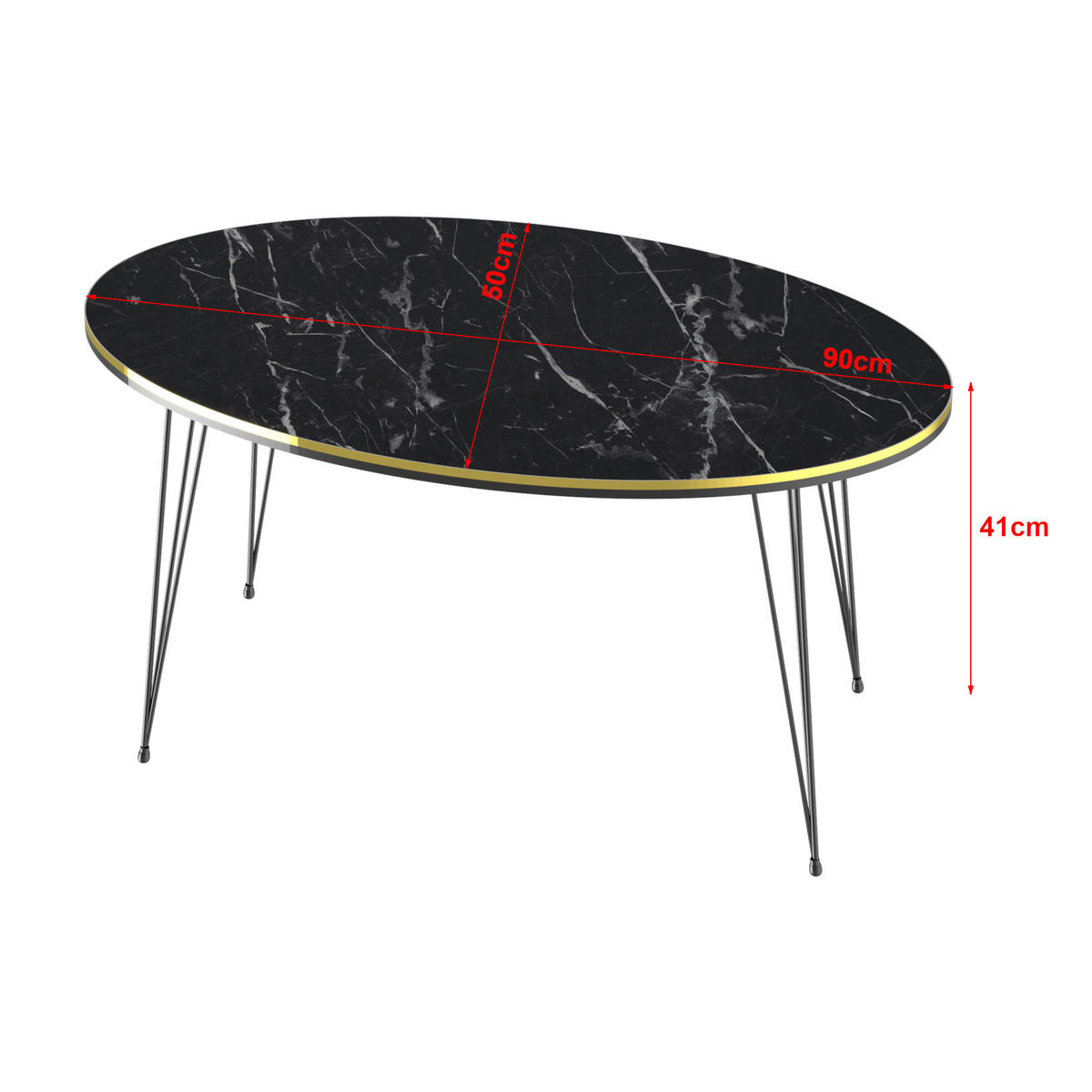 COUCHTISCH Hirtshals 90/50/41 - Schwarz, Holzwerkstoff (50/90/41cm) - [en.casa]