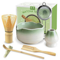 MATCHA Set 7-teilig Keramik Bambus Hellgrün - Hellgrün, Naturmaterialien (15/10/15cm)