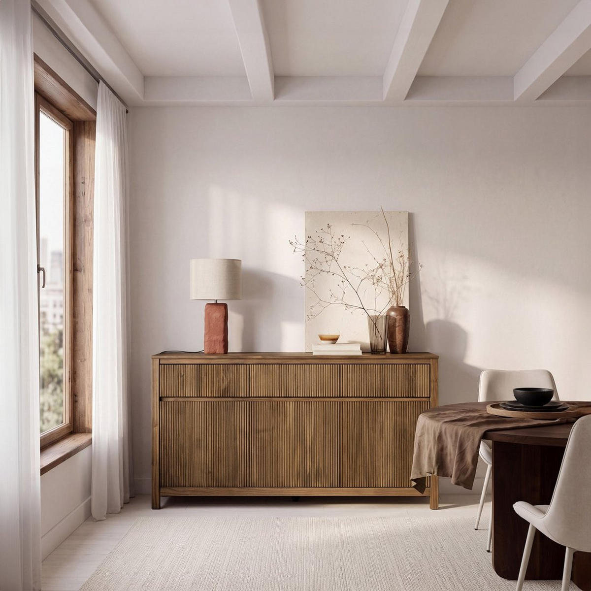 ANRICHTE NIEDRIGE Hanne Walnuss 150 cm x 85 cm - Walnussfarben, Holz (150/85/39cm) - Klast Home
