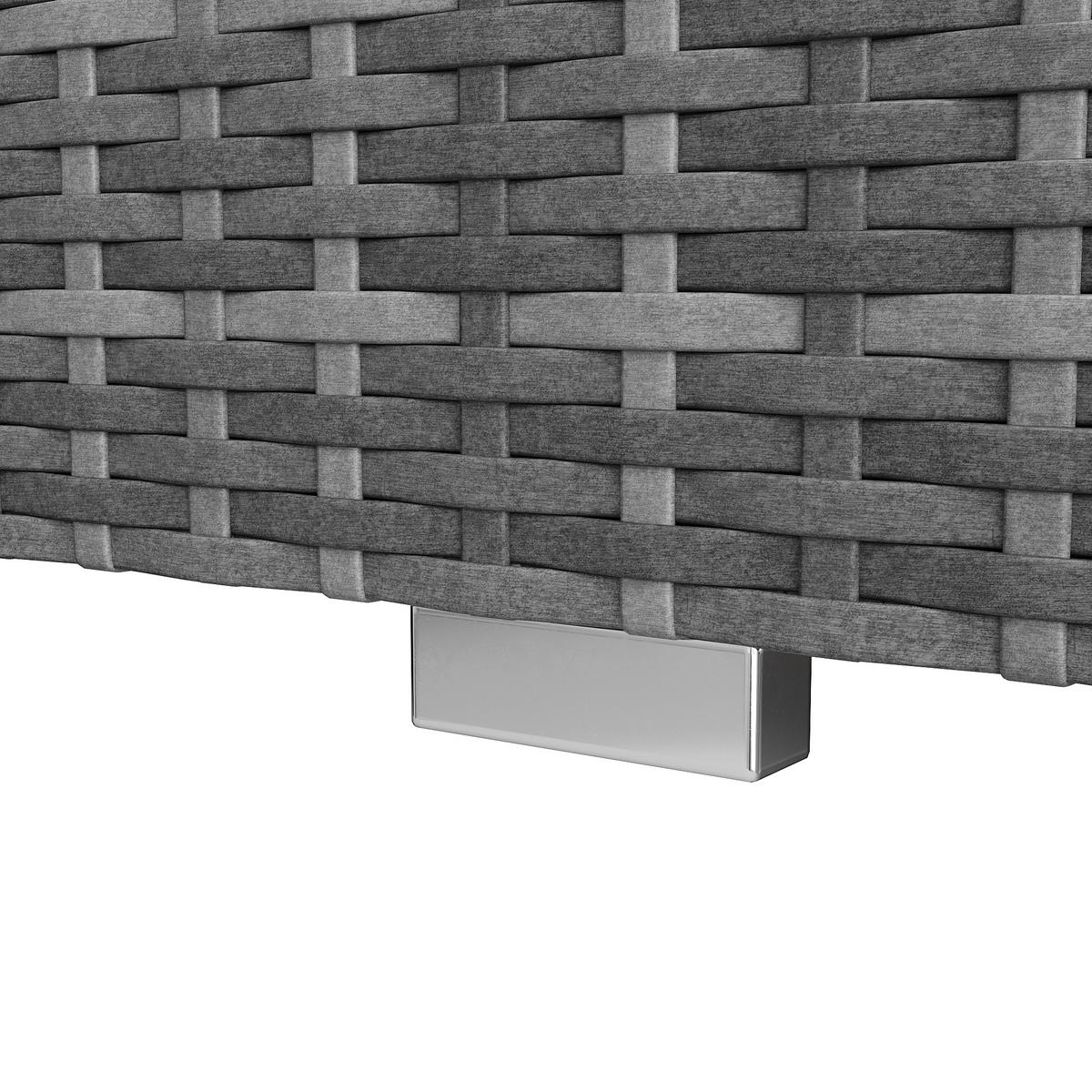 SONNENLIEGE aus Metall/Rattan 187x128x186 cm in Beige mit Vorhang - Beige, Metall (128/186/187cm) - Modfu