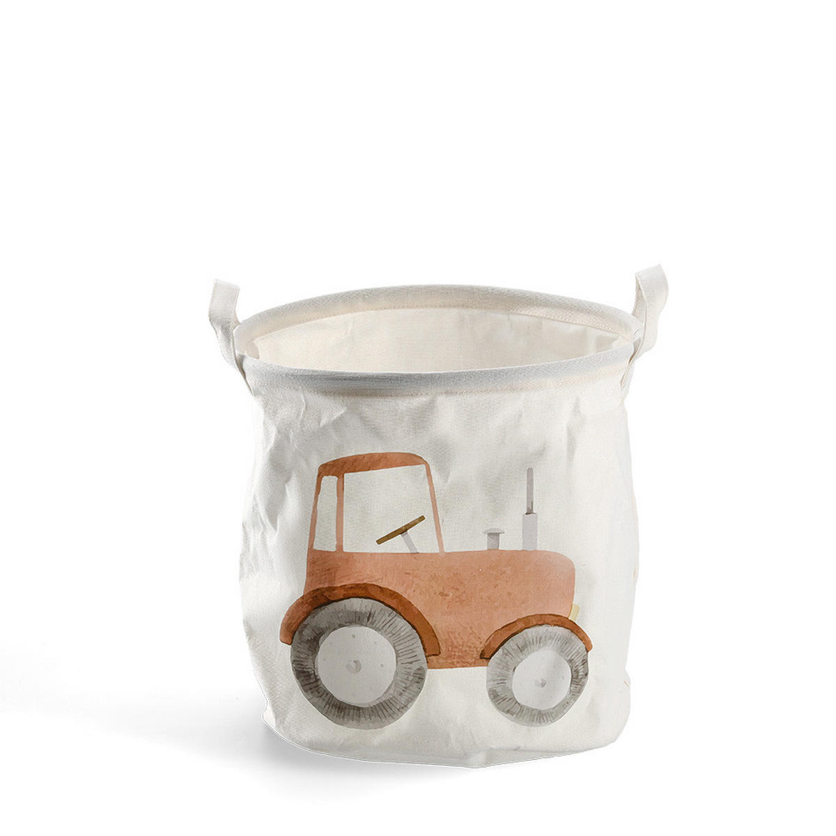 AUFBEWAHRUNGSKORB Traktor - Canvas, Weiß - Ø 30cm - Beige, Textil (30/30cm) - Zeller Present