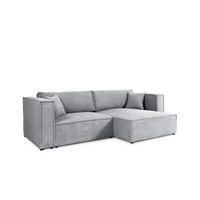 ECKSOFA mit Schlaffunktion Cord Grau - Grau, Textil (245/148cm) - Furnisell