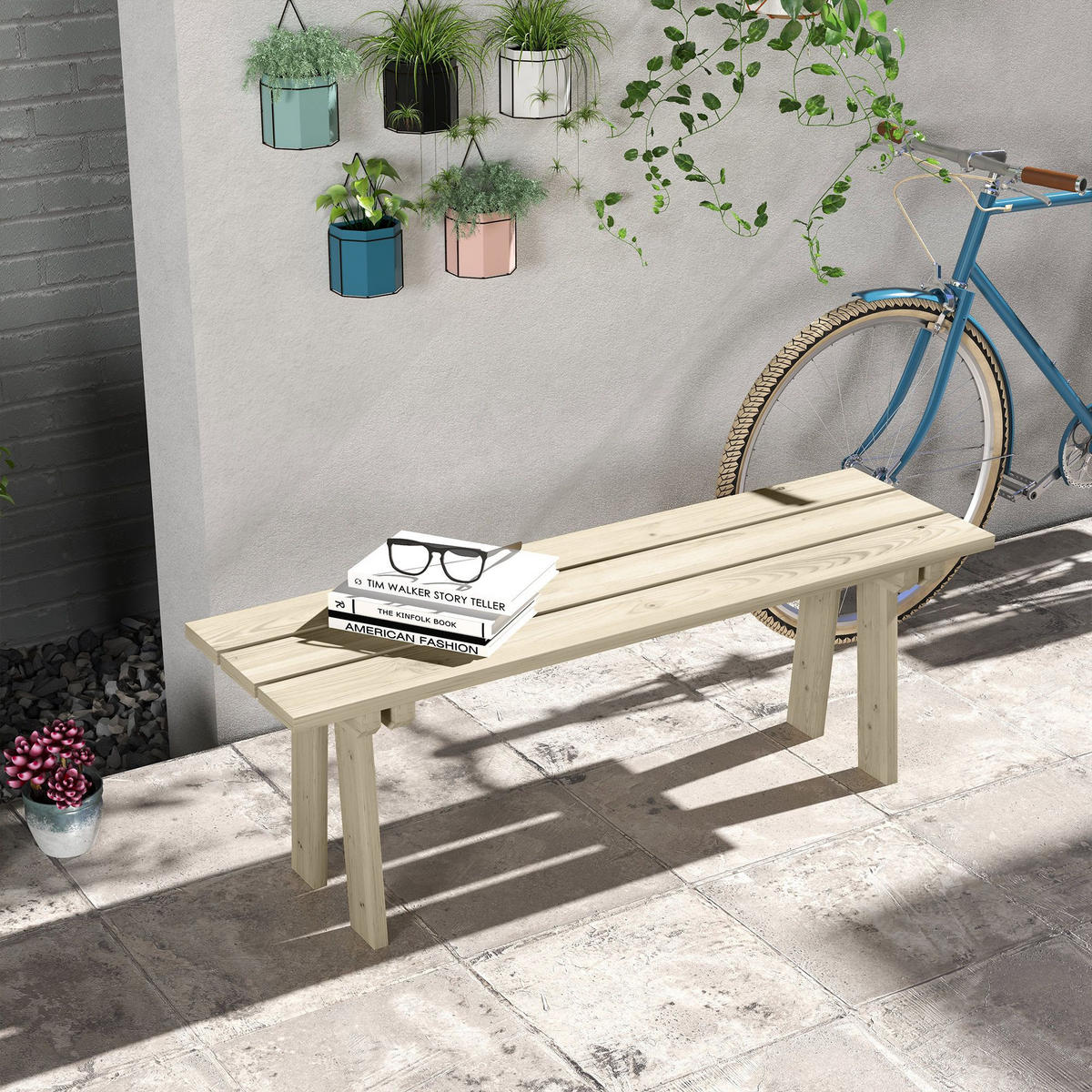 GARTENBANK,2-SITZER Holz,naturholz - Beige, Holz (130/45/38cm) - Vallsero