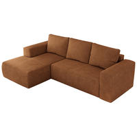 ECKSOFA TRENTINO L Orange Stukture - Links - Schwarz/Orange, Textil (266/164cm) - MKS