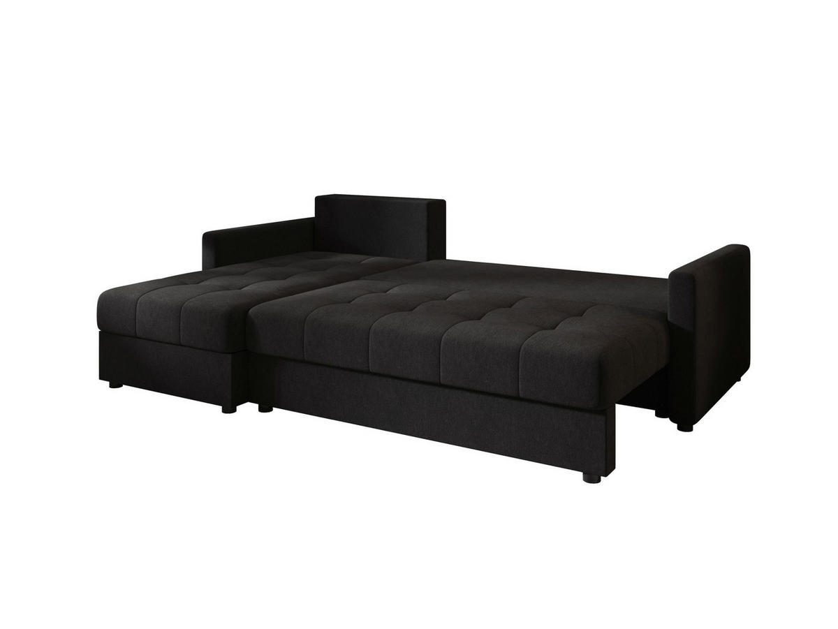 ECKSOFA MOS L BIS Cosmic 100 Links mit Schlaffunktion - Schwarz, Textil (220/143cm) - Bedante