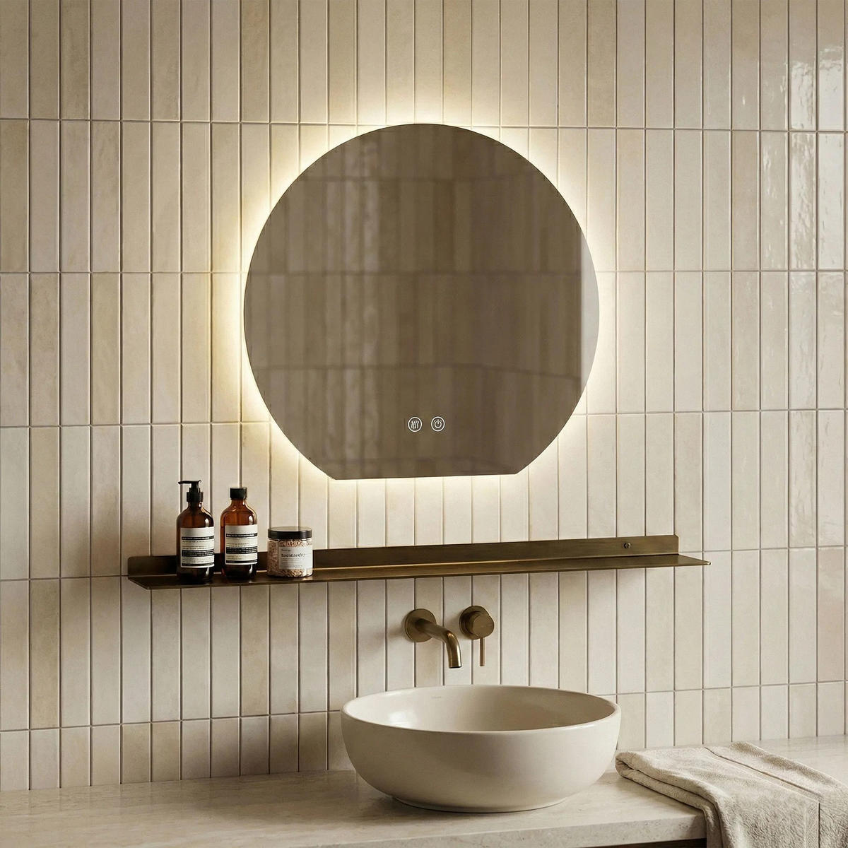 SPIEGEL Rea Led 70cm Fabio - Transparent, Glas (70/60/2.5cm) - REA