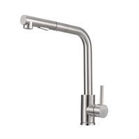 WASCHTISCHARMATUR L-Form ausziehbar Mischbatterie für Kalt - und Warmwasser Edelstahl - Spültischarmatur - Silberfarben, Metall (27.5/31/8.5cm) - DELFA