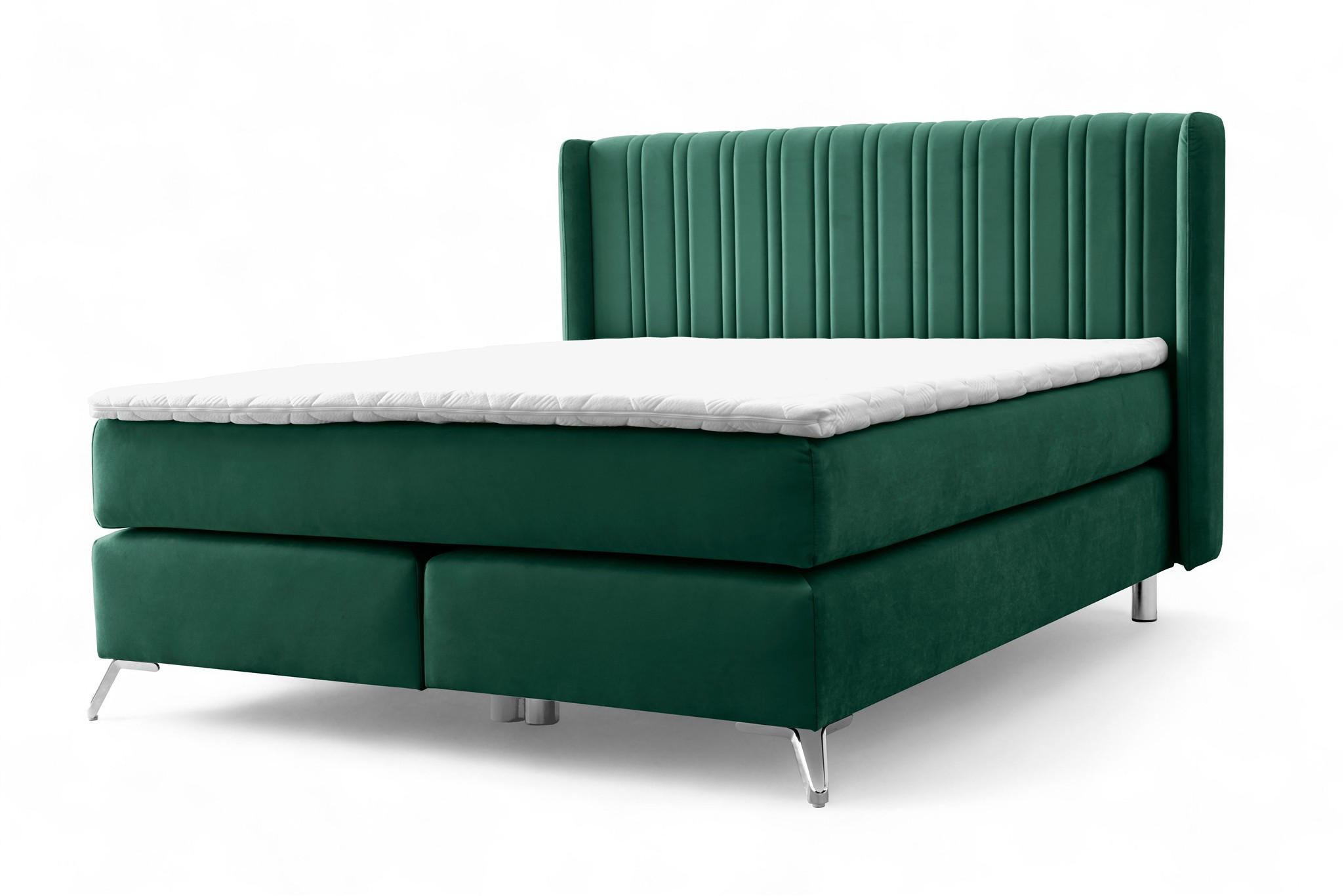 BOXSPRINGBETT Agnus - Grün, Holzwerkstoff/Textil (120/200cm) - Fun Möbel