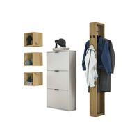 GARDEROBE Erna 5-tlg. 166x32x187 Kreidegrau matt Lack - Hellgrau, Holzwerkstoff (166/187/32cm) - 58aufmkessel