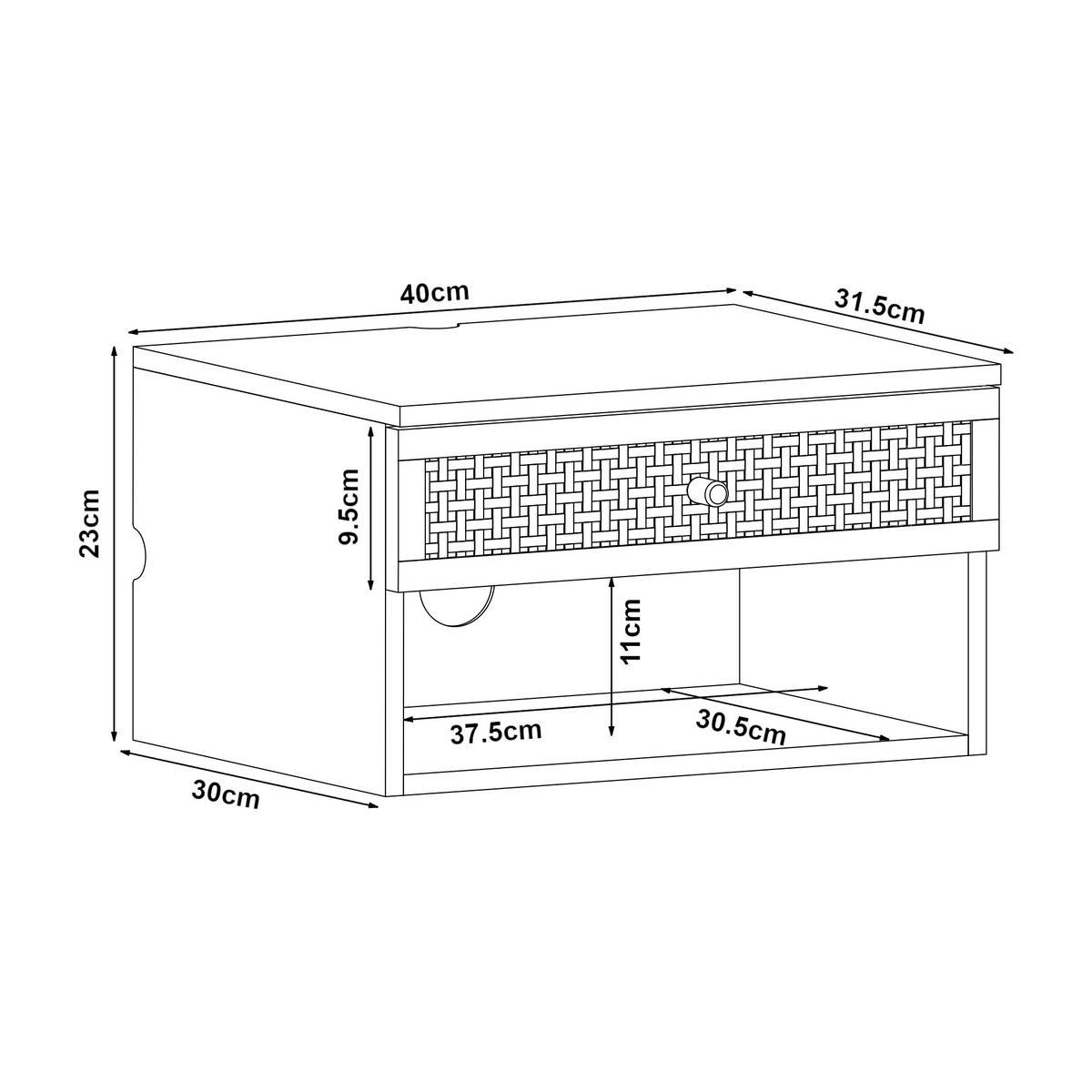 WANDREGAL Eiker - Eichefarben/Goldfarben, Holzwerkstoff/Kunststoff (31.5/23/40cm) - [en.casa]
