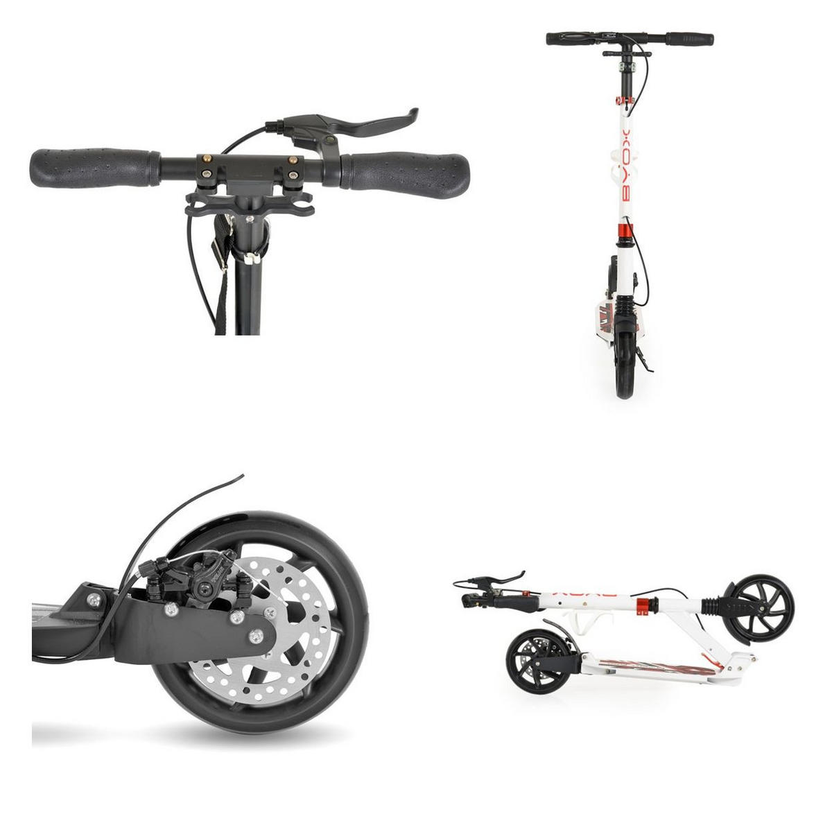 KINDERROLLER Plexus weiß uni Bremse Stoßdämpfer Flaschenhalter bis 100 kg - Weiß, Metall (93/40/80cm)