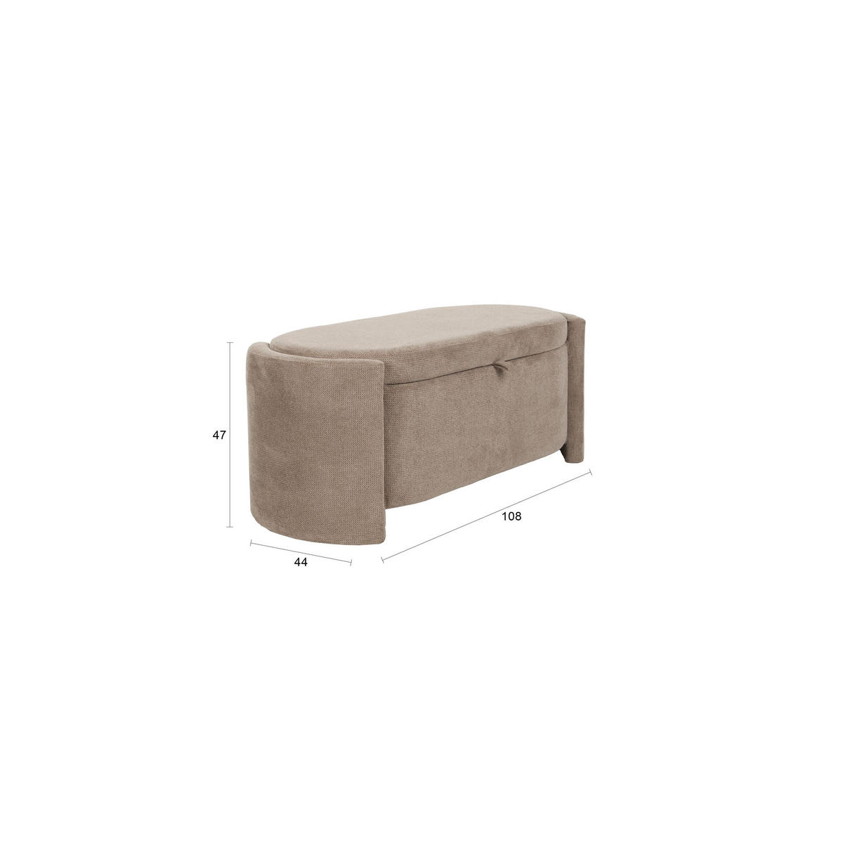 SITZBANK Miro mit Stauraum 108 cm - Grau, Textil (85/42/42cm) - Drawer