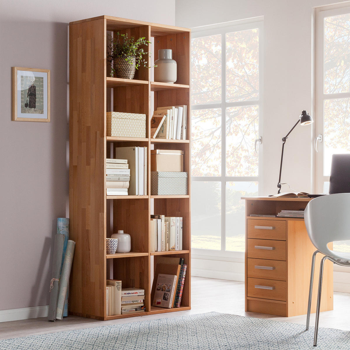 REGAL - Massivholz - Kernbuche, Holz (76/186/35cm) - home24