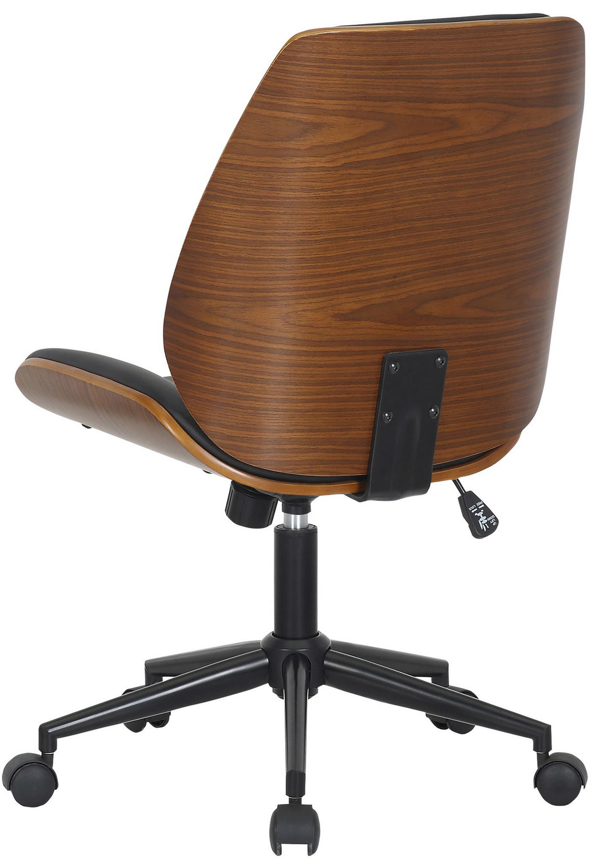 BÜROSTUHL Morix chrom walnuss/schwarz - Chromfarben/Schwarz, Metall (49.5/101/57cm) - TPFLiving
