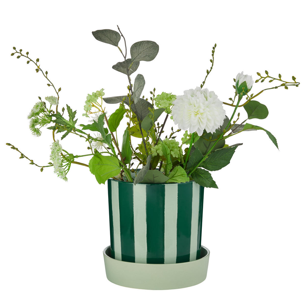 BLUMENTOPF Circus mit Teller Ø20cm - Grün, Keramik (20cm) - Butlers