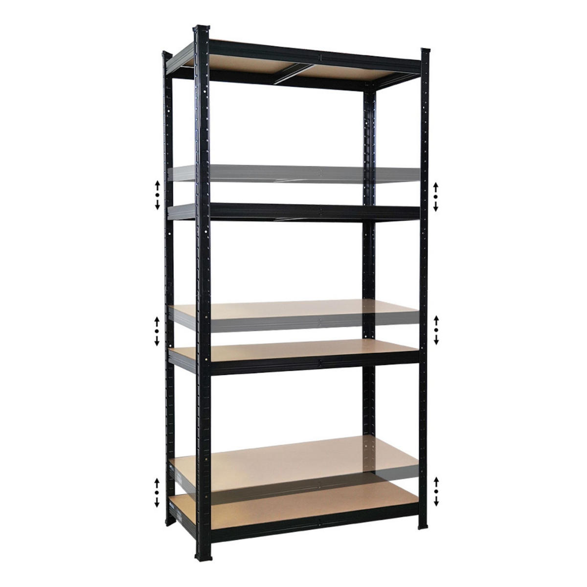 KELLERREGAL Gorilla 2er-Set mit 2x 160x80x40cm Fachlast 175 kg Schwarz - Schwarz, Metall (80/160/40cm) - PROREGAL